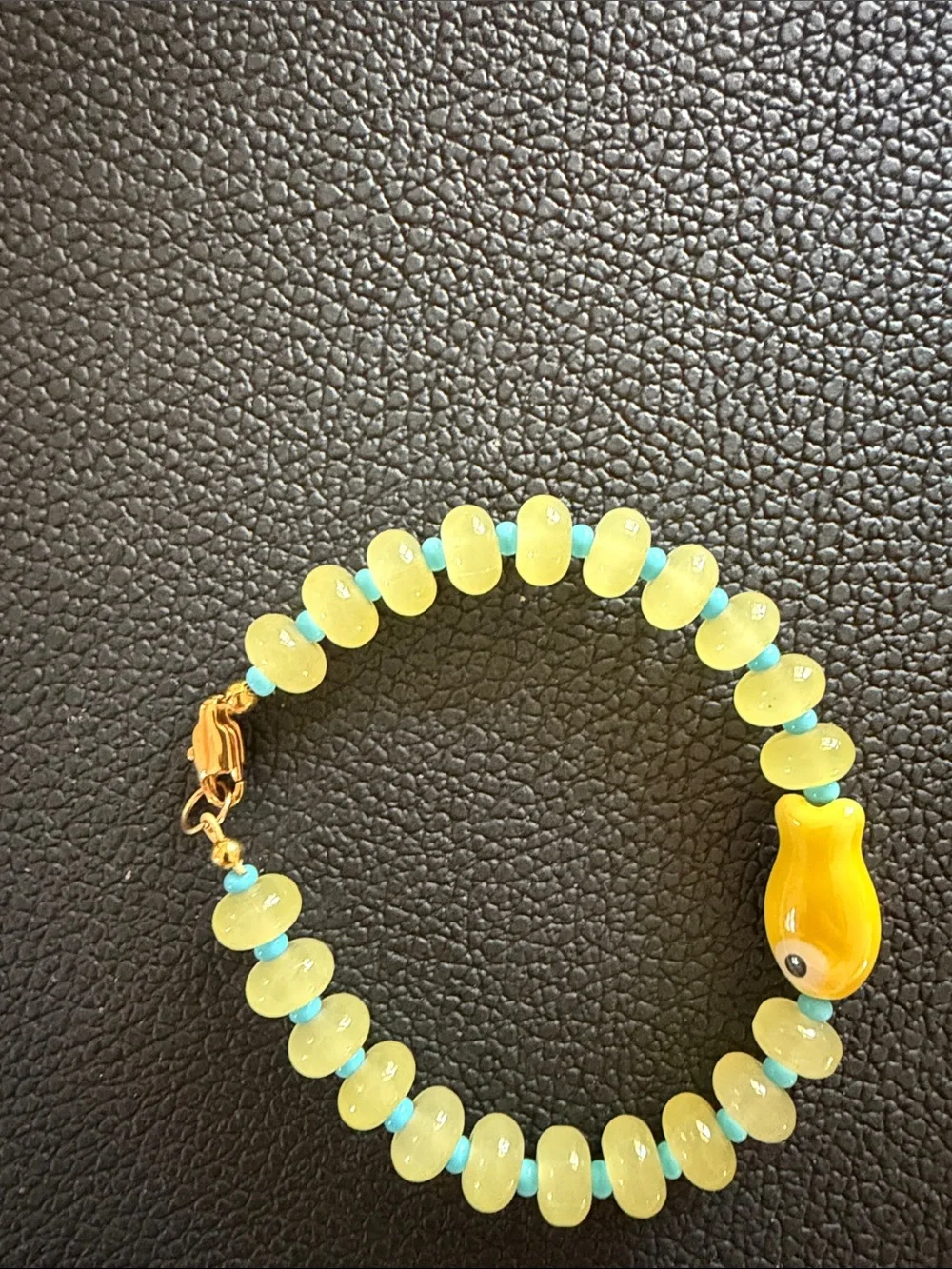 Yellow Beaded Fish Bracelet - Accessory